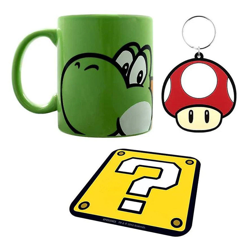 Super Mario Mug (Yoshi) and Keychain Gift Set