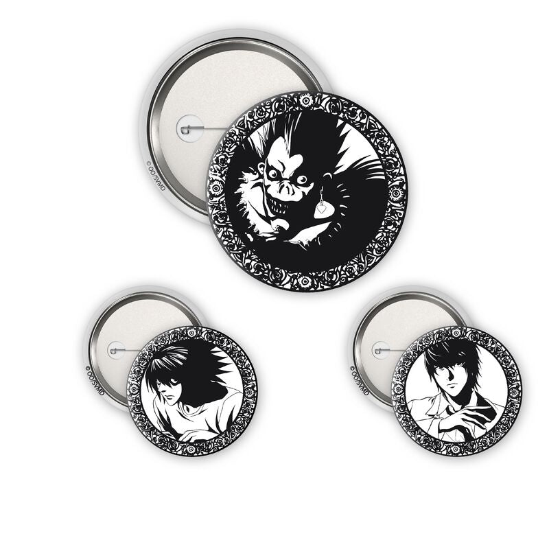 Death Note Light^ L & Ryuk Badge Pack