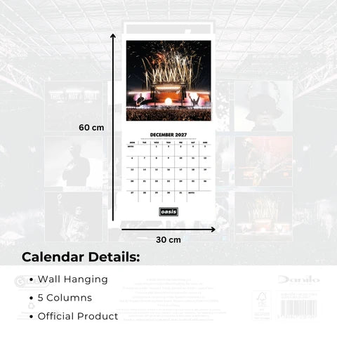 Oasis 2027 Official Square Wall Calendar