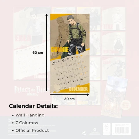 Attack on Titans Official 2027 Square Wall Calendar