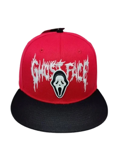Ghostface Logo Rubber Badge Pu Snapback Cap