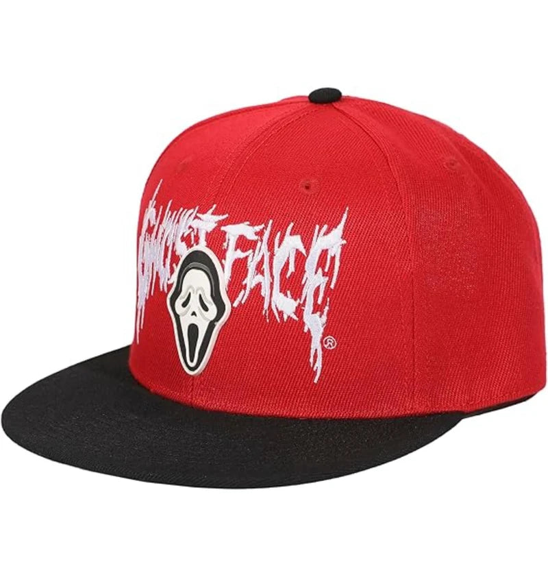 Ghostface Logo Rubber Badge Pu Snapback Cap