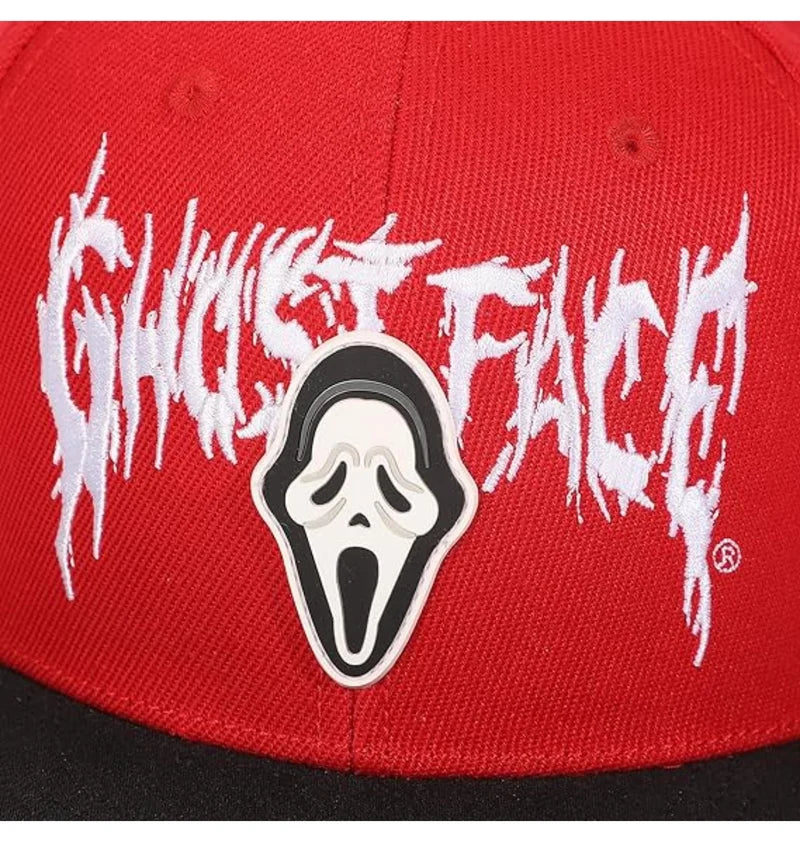 Ghostface Logo Rubber Badge Pu Snapback Cap