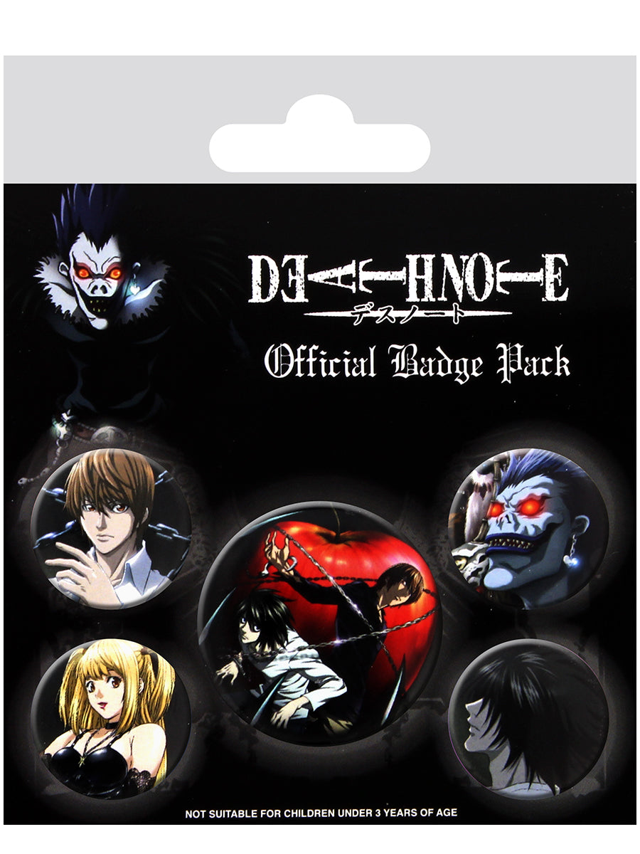 Death Note Pin Badges 5-Pack Characters