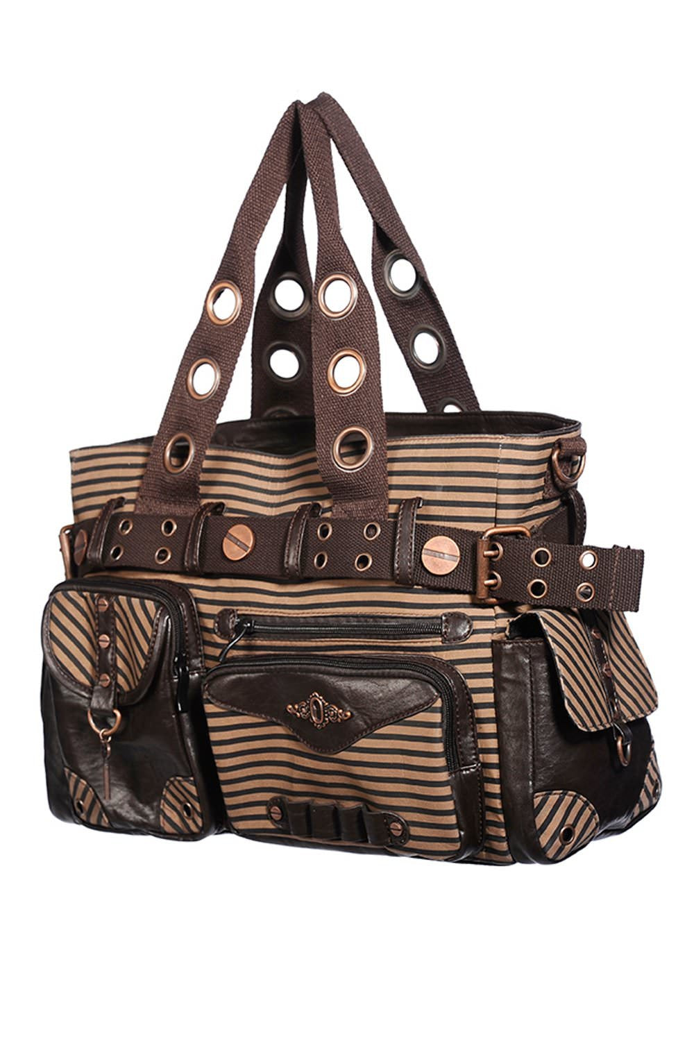 Banned Apparel: Brown Howl Victorians Handbag