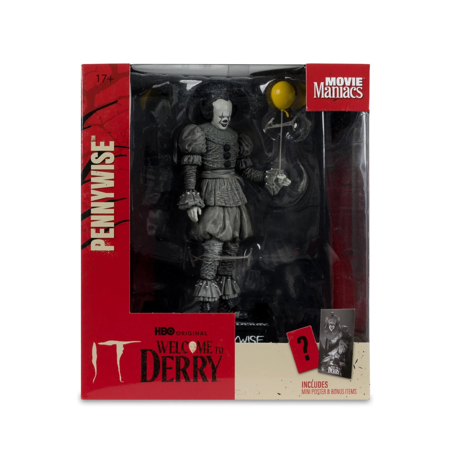 Pennywise (Black & White) Movie Maniacs Figure - IT: Welcome to Derry