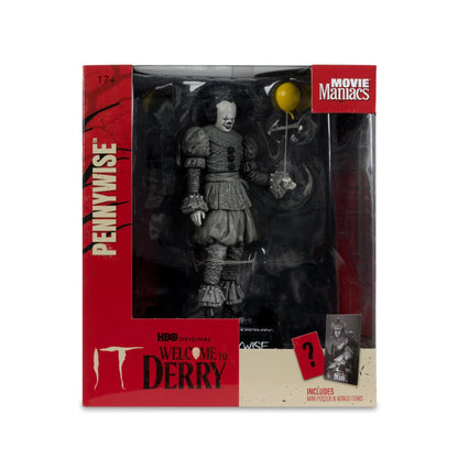 Pennywise (Black & White) Movie Maniacs Figure - IT: Welcome to Derry