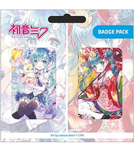 Hatsune Miku Badge Pack, Set of 2 By Sakura Shiori