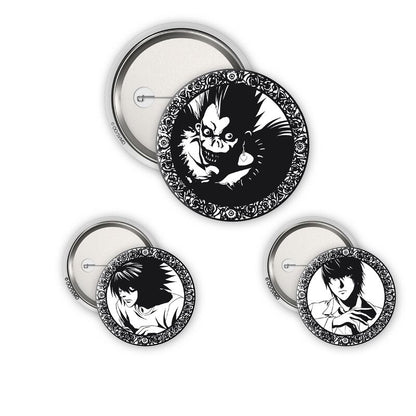 Death Note Light^ L & Ryuk Badge Pack