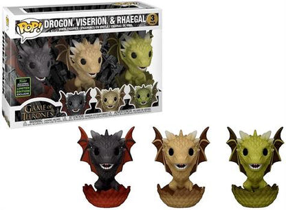POP! GOT: Drogon Viserion Rhaegal 3 Pack Hatching