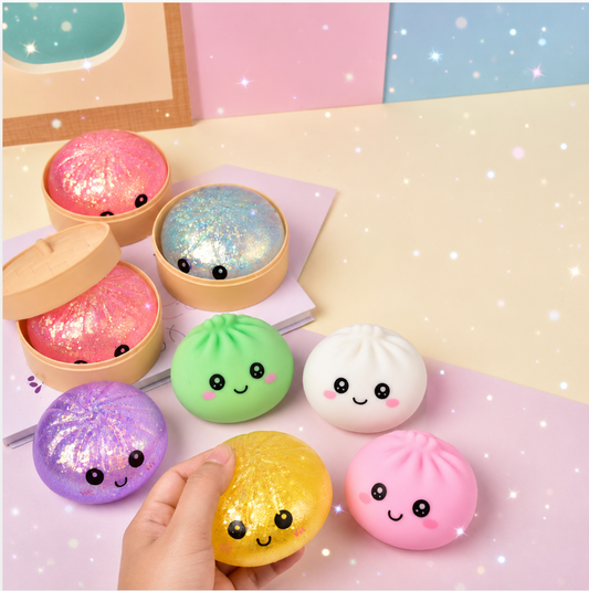 Small Glitter Bao Bun 5.5cm