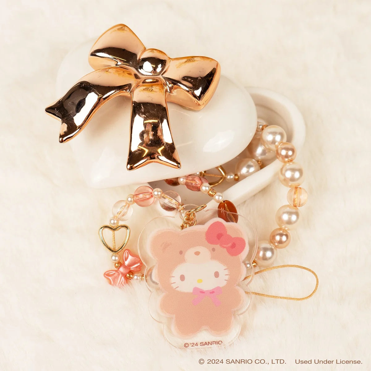 Sanrio Acrylic Beaded Strap Latte Bear Hello Kitty