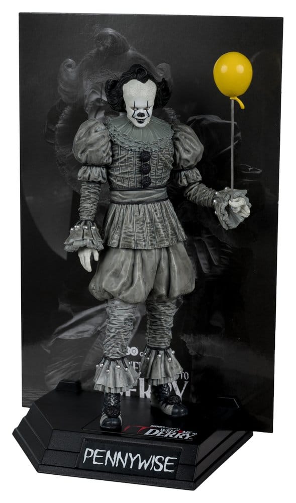 Pennywise (Black & White) Movie Maniacs Figure - IT: Welcome to Derry