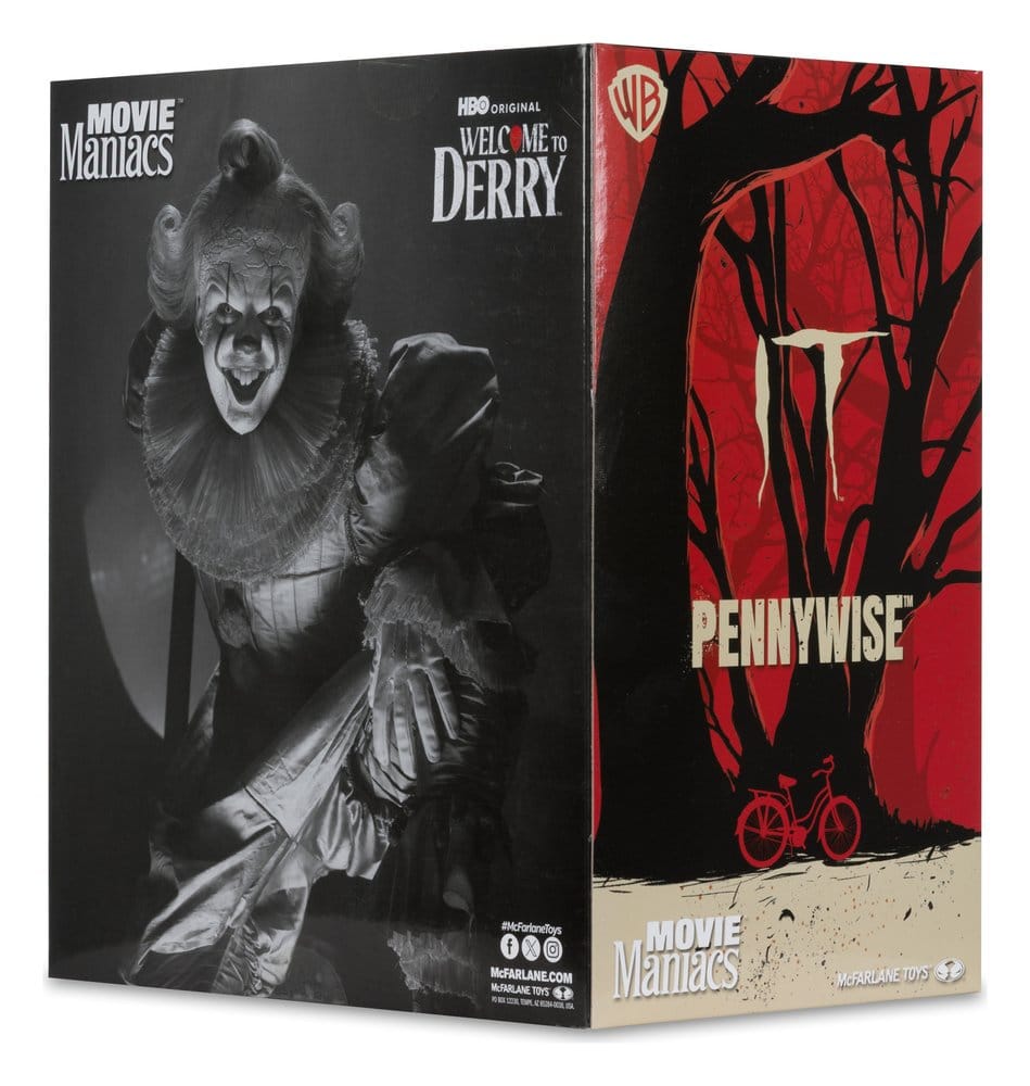 Pennywise (Black & White) Movie Maniacs Figure - IT: Welcome to Derry