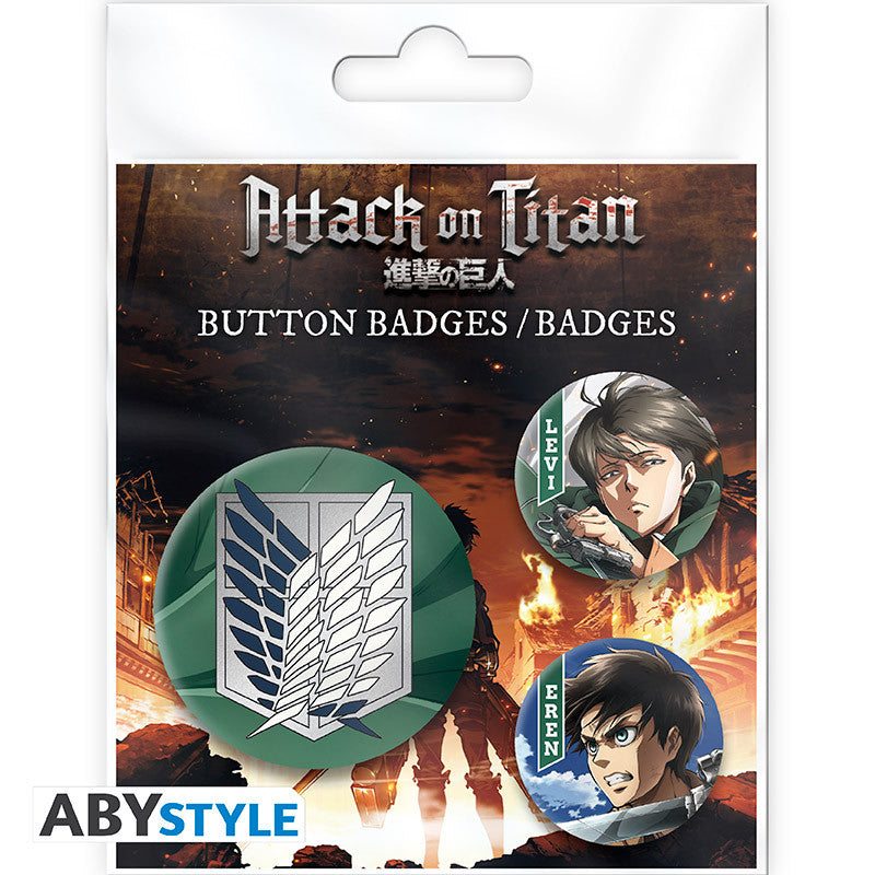 Attack on Titan - Badge Pack - Eren & Levi