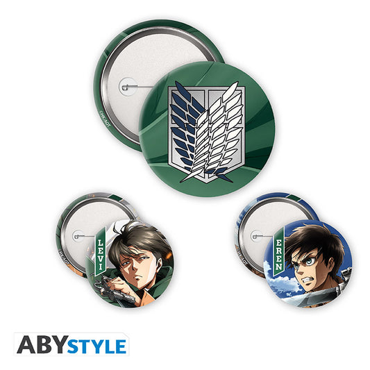 Attack on Titan - Badge Pack - Eren & Levi