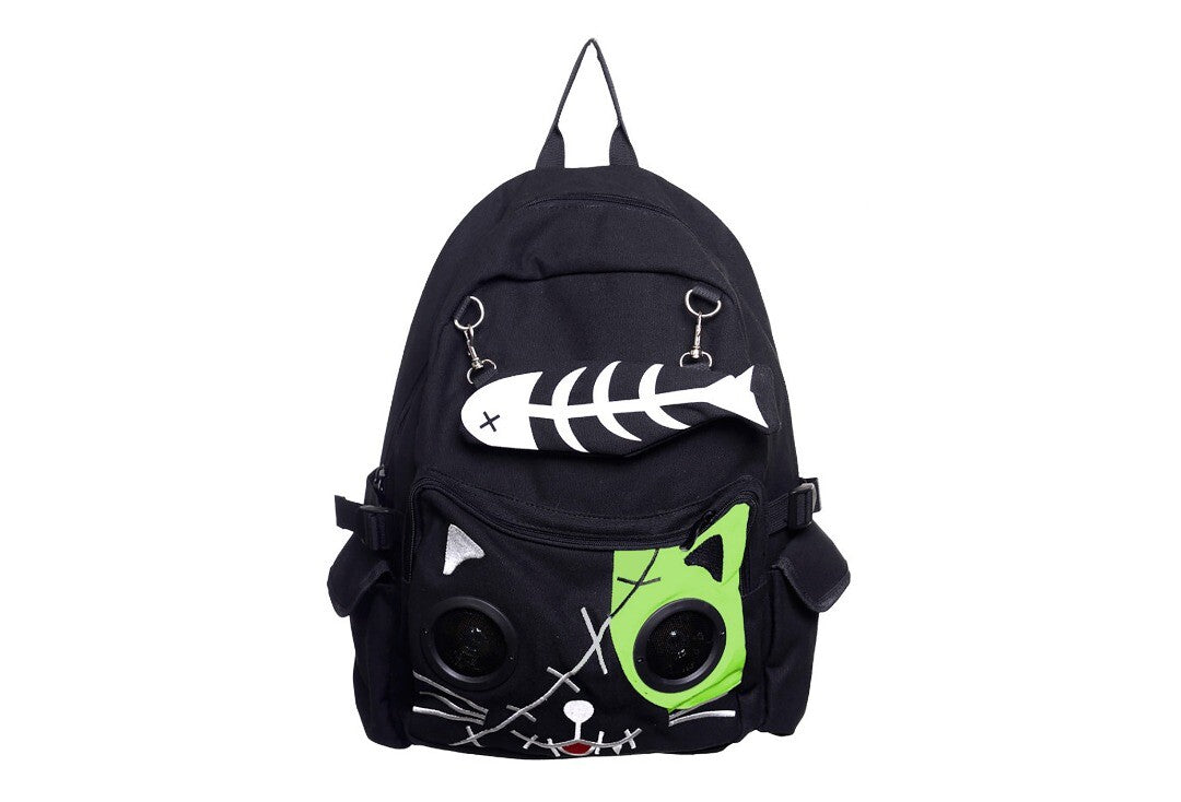 Banned Apparel: Kitty Speaker Backpack (Green)
