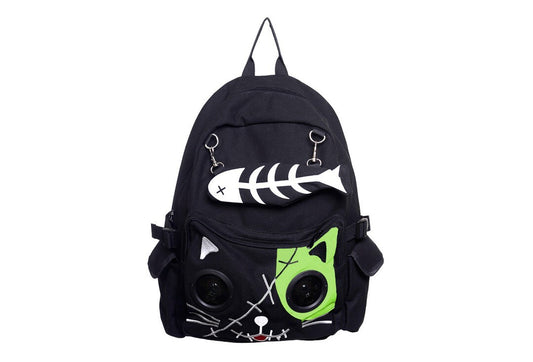 Banned Apparel: Kitty Speaker Backpack (Green)