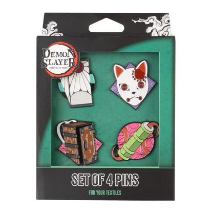 Demon Slayer Set of 4 Pin Badges