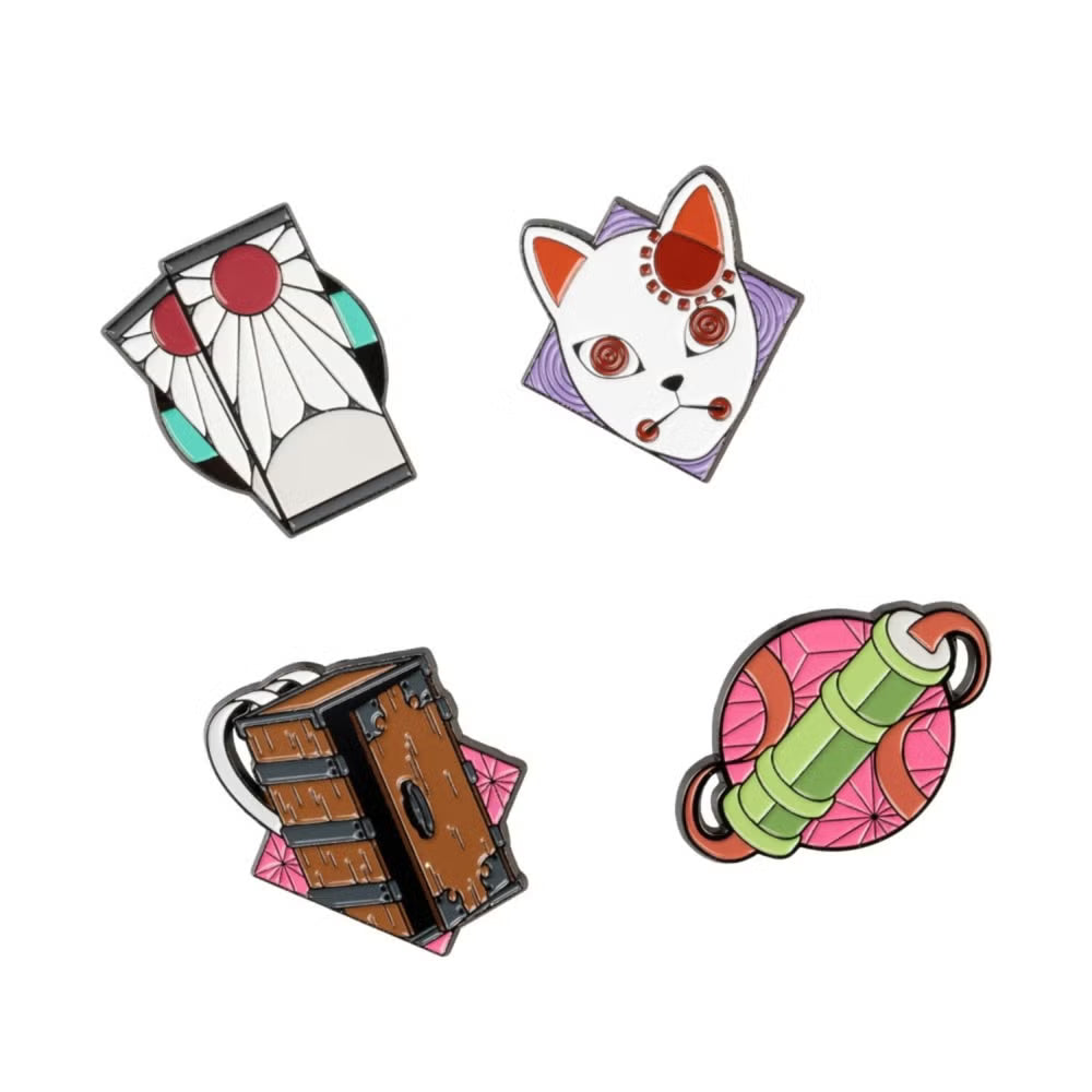 Demon Slayer Set of 4 Pin Badges