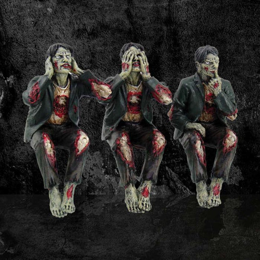 See No, Hear No, Speak No Evil Zombies 10cm Figurine