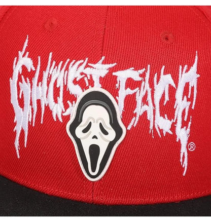 Ghostface Logo Rubber Badge Pu Snapback Cap