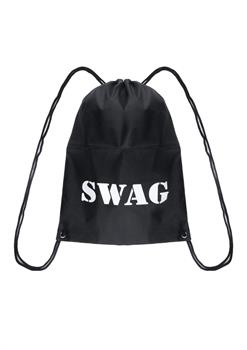 Black Swag Bag with Print