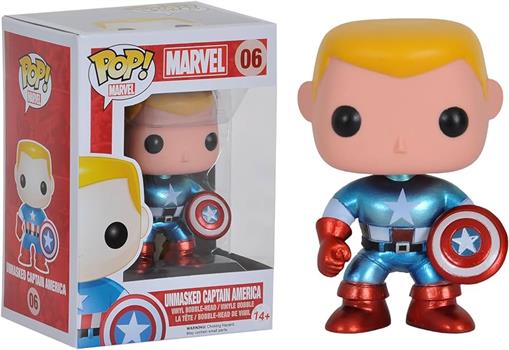 POP: Marvel: Unmasked Captain America (Metallic)