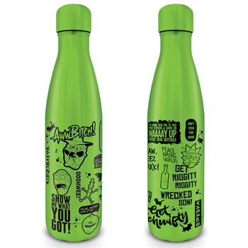 Rick And Morty (Quotes) Metal Drink Bottle
