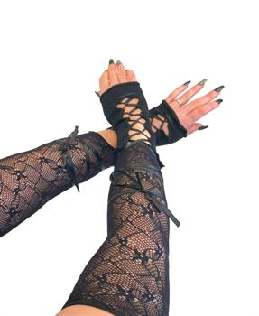 Jersey & Lace Full Sleeve Gloves
