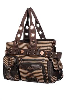 Banned Apparel: Brown Howl Victorians Handbag