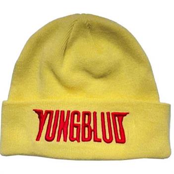 Yungblud Unisex Beanie Hat: Red Logo (Yellow)