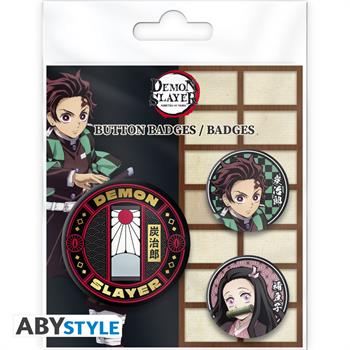 Demon Slayer Tanjiro & Nezuko 3 Badge Pack