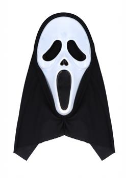 Adult Screaming Ghost Face Mask with Hood