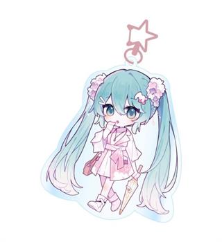 Hatsune Miku Kawaii Summer Time Acrylic Key Chain