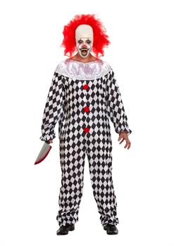 Scary Clown with Wig (One Size) Adult Costume